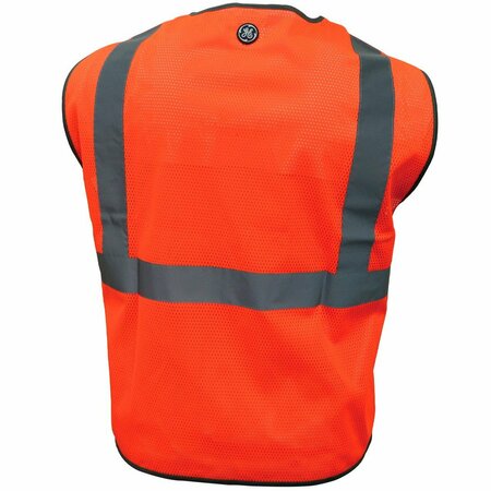 Ge Green Safety Vest W/Reflective Tape -2 POCKET M GV076OM